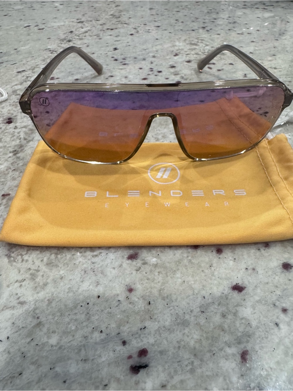 Blenders Eyewear Women's Purple-Orange Gradient Shield Sunglasses